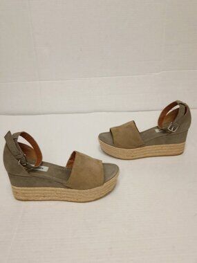 Steve Madden Apolo Taupe Espadrille Wedge Sandals Women’s Size 9M